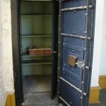 secured vault door with digital lock
